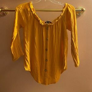 Ambiance WOMens Dark Mustard Color Blouse Size: Large